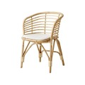 BLEND krzesło Rattan, Natural poduszka White