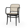 TON 811 krzesło z plecionką rattanową B123 Black grain