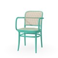 TON 811 krzesło z plecionką rattanową B46 Turquoise green
