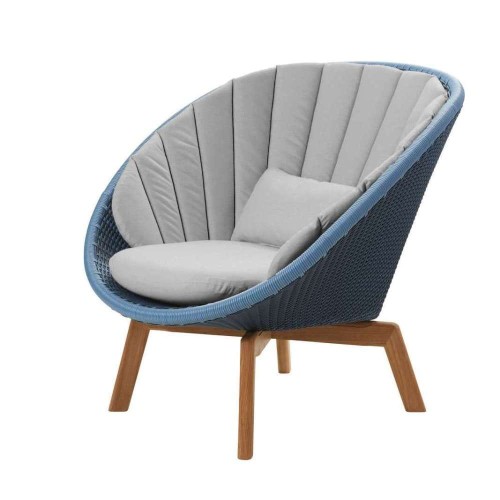 Peacock Cane-line fotel wypoczynkowy z poduszką light-grey