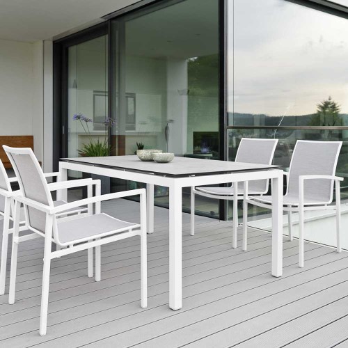 SKELBY białe krzesła plenerowe STERN