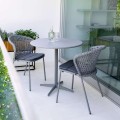 LEAN krzesła ogrodowe ze stołem DROP fi80