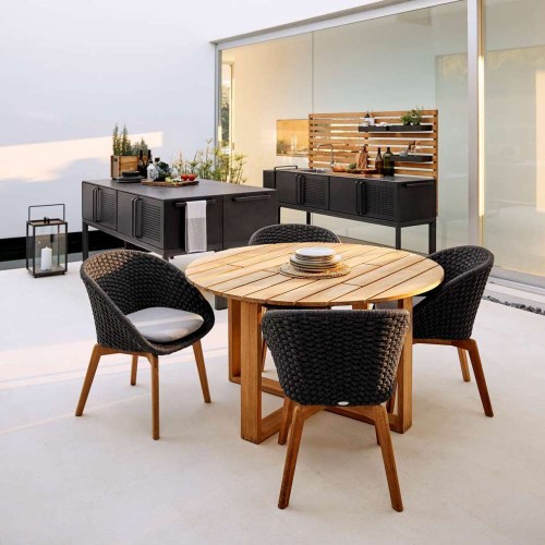 PEACOCK krzesła ze stołem teakowym