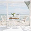 MARGRET krzesła ogrodowe Dove White ze stołem NICOLE