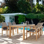 LEAH sześć krzeseł ze stołem teakowym