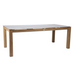  Stół teakowy z blatem Dekton Light Grey 200x100