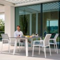 KARI białe krzesła ogrodowe ze stołem INTERNO