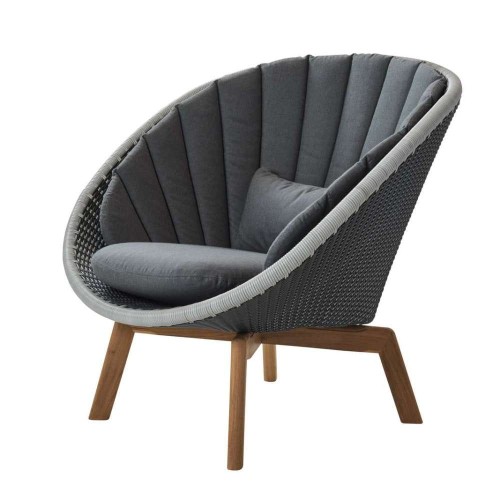 Peacock Cane-line fotel wypoczynkowy grey z poduszką grey